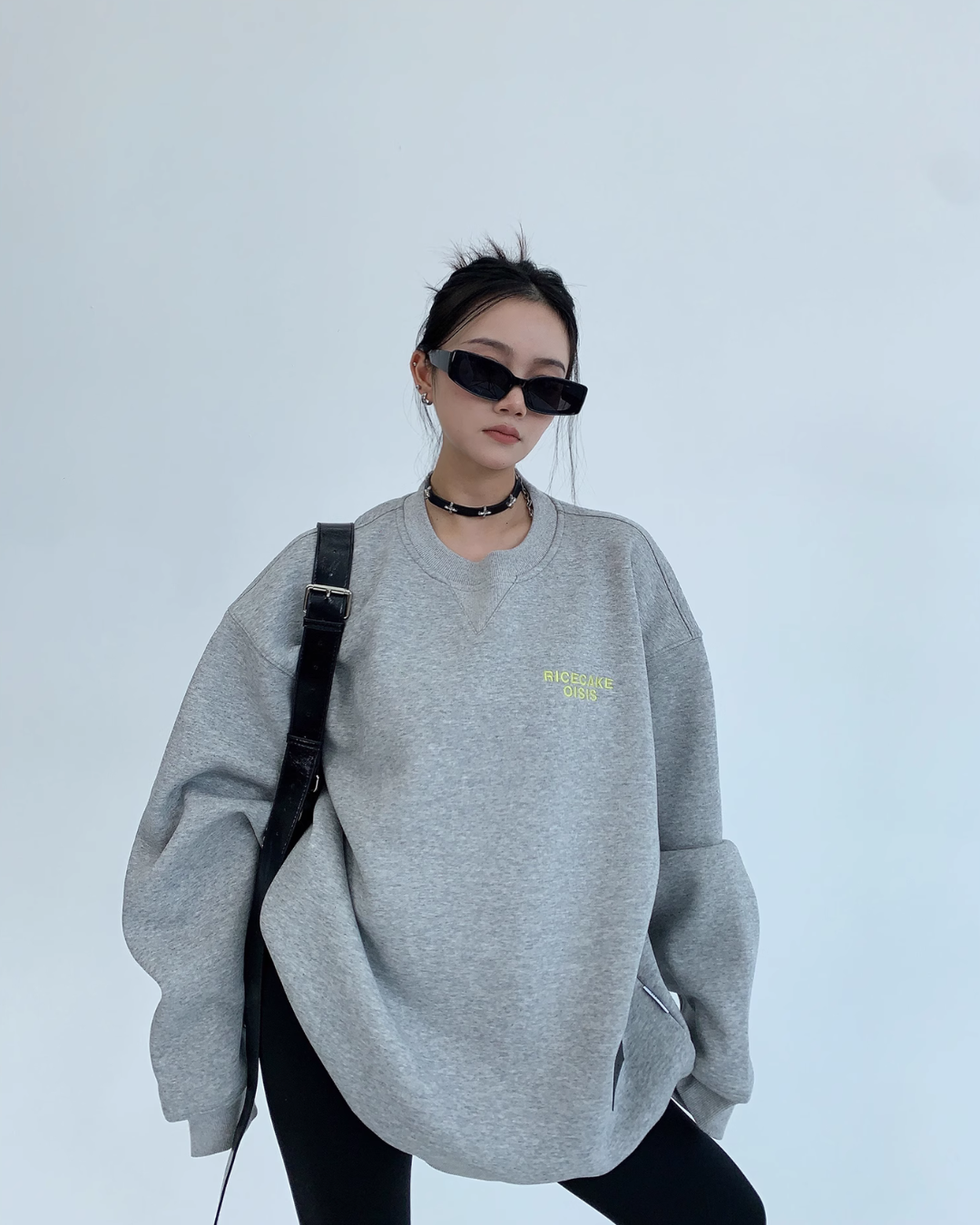 Oversize Embroidered Crewneck Sweatshirt YLS0358