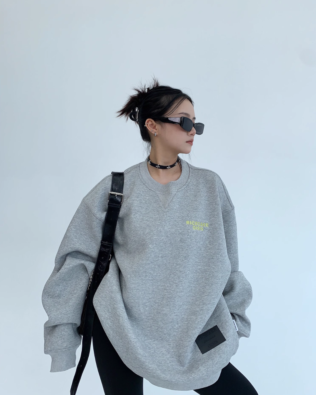 Oversize Embroidered Crewneck Sweatshirt YLS0358