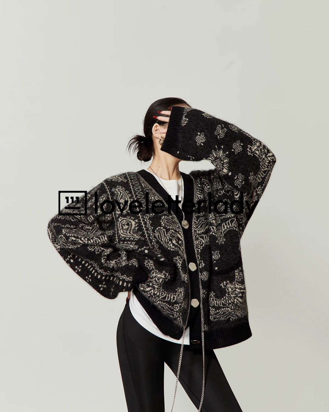 V-Neck Knit Cardigan LLA0361