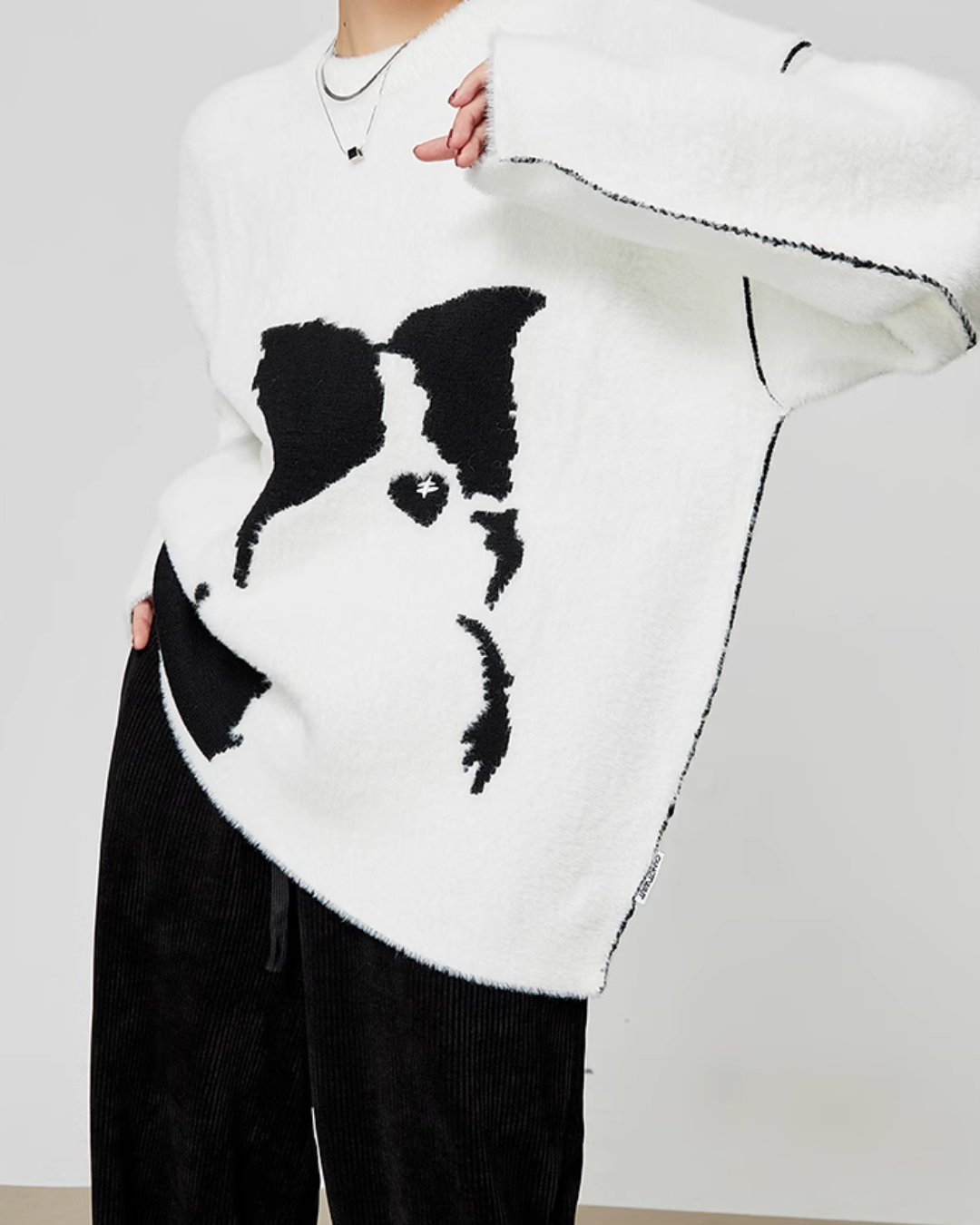Dog Print Mohair Knit LLA0338