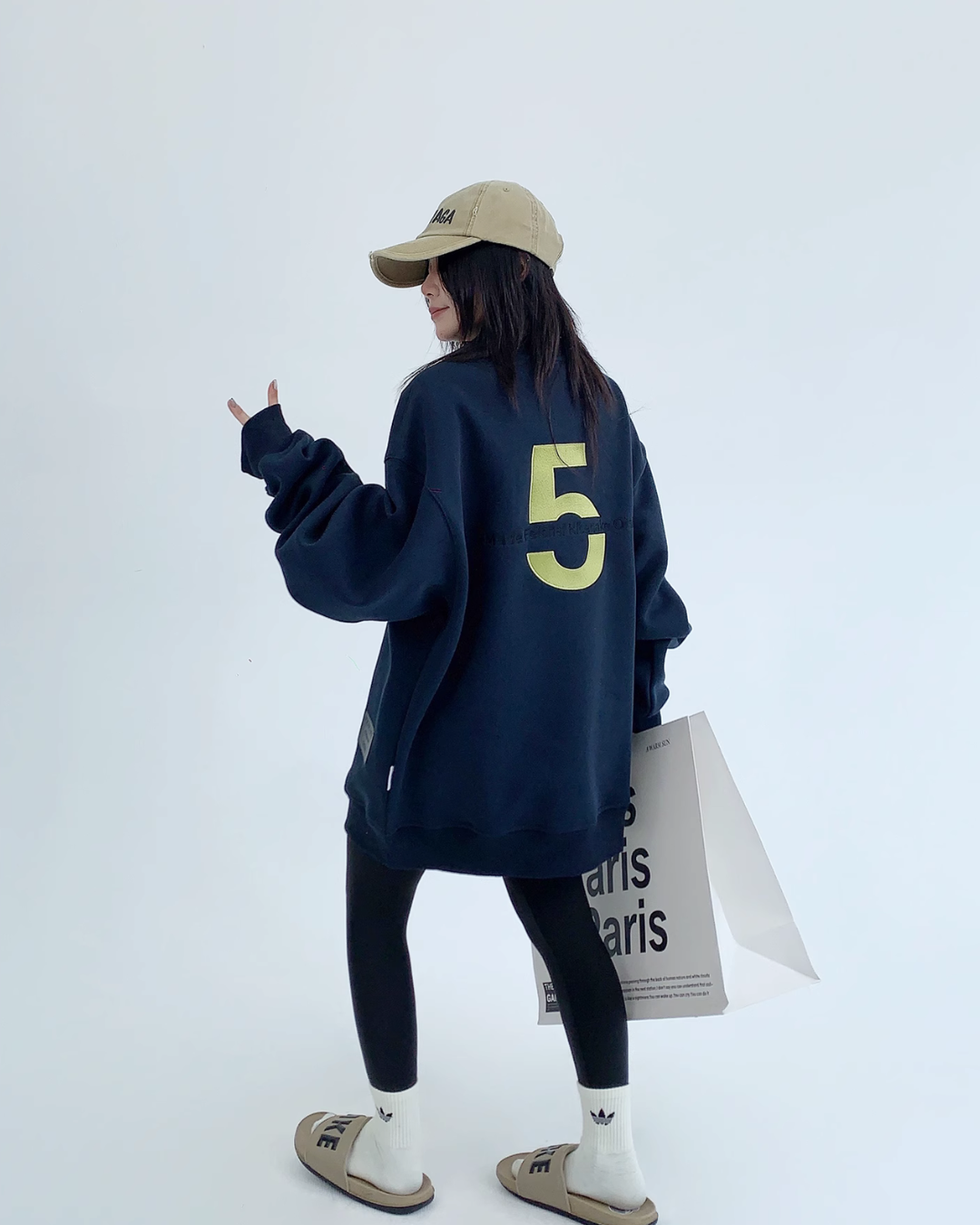 Oversize Embroidered Crewneck Sweatshirt YLS0358