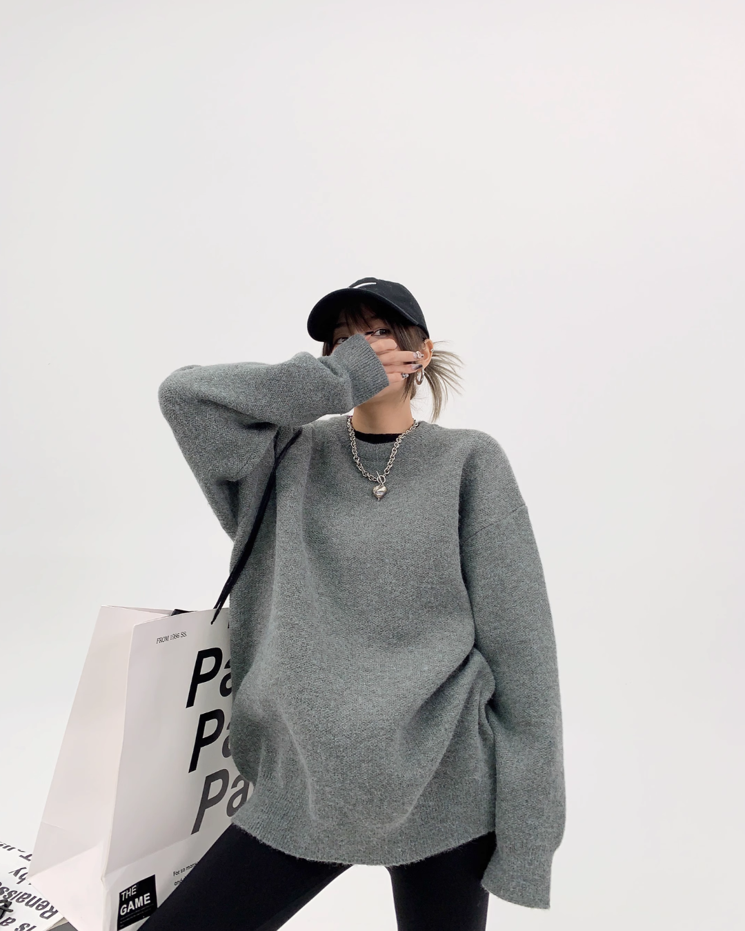 Back Logo Loose Knit YLS0393