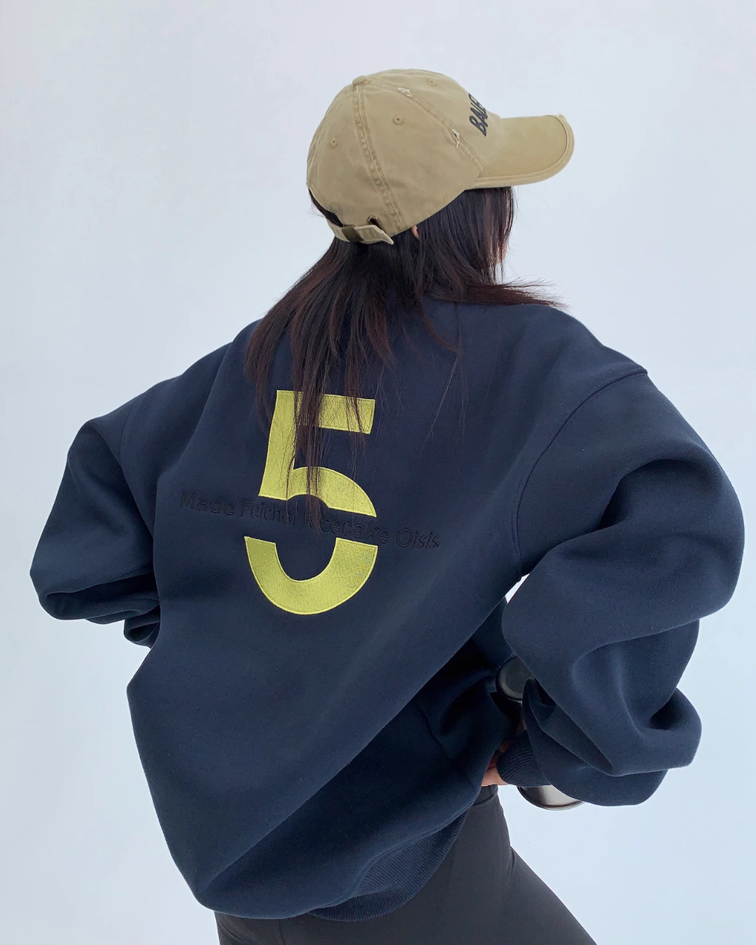 Oversize Embroidered Crewneck Sweatshirt YLS0358