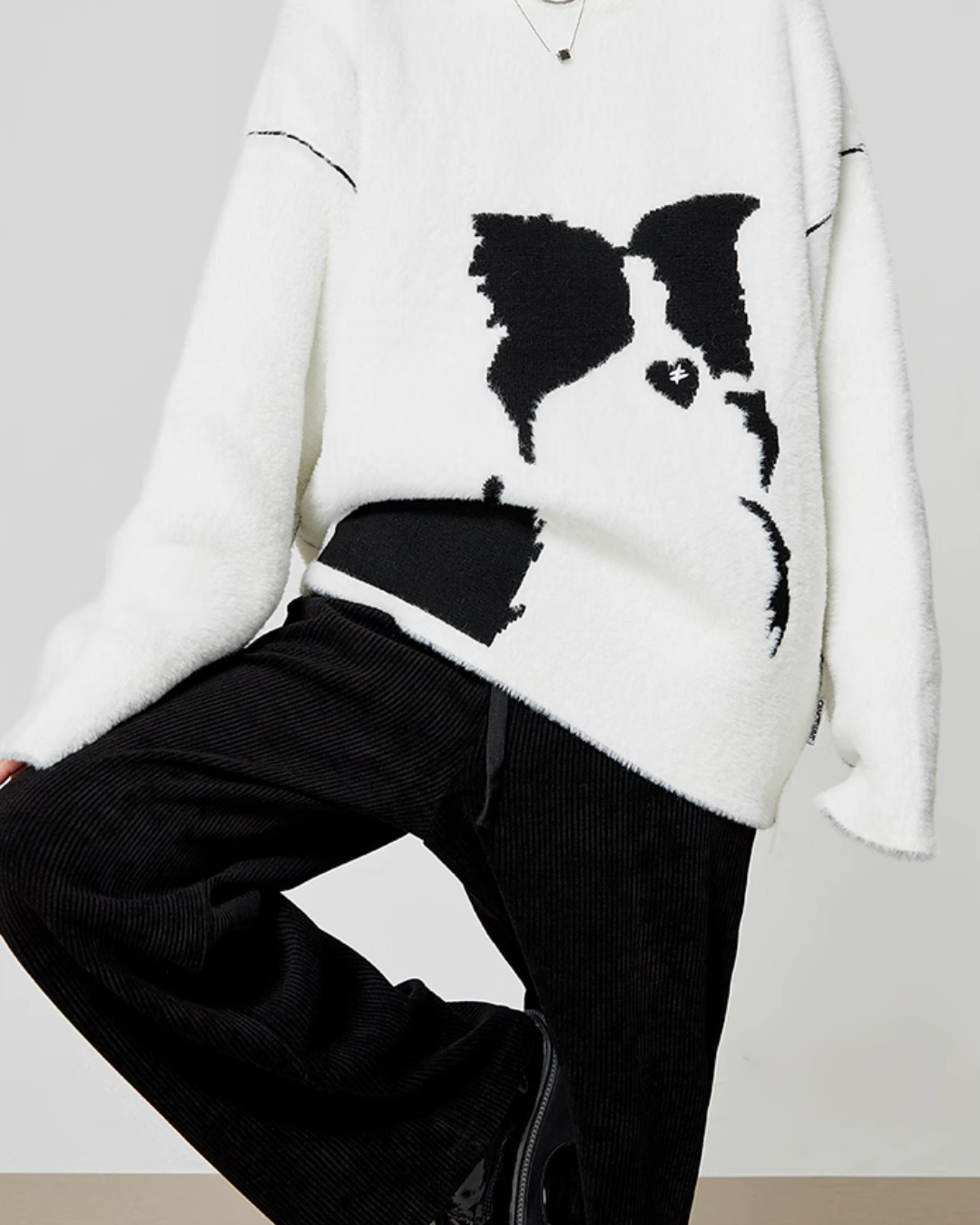 Dog Print Mohair Knit LLA0338