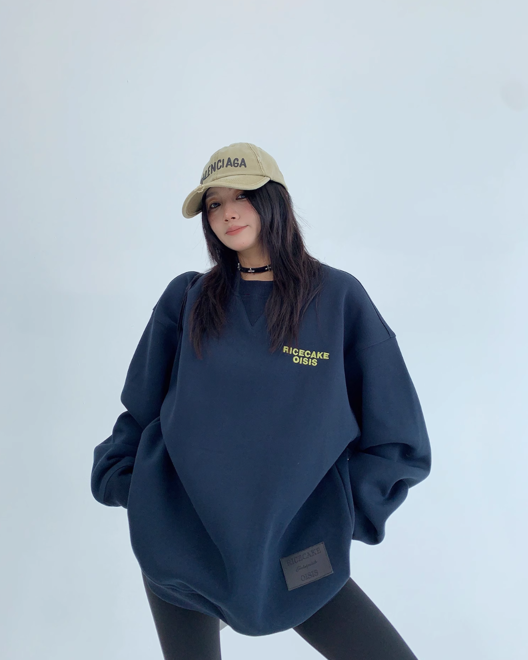 Oversize Embroidered Crewneck Sweatshirt YLS0358
