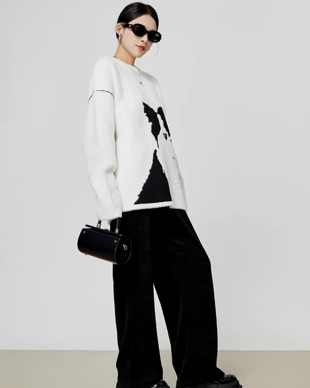 Dog Print Mohair Knit LLA0338