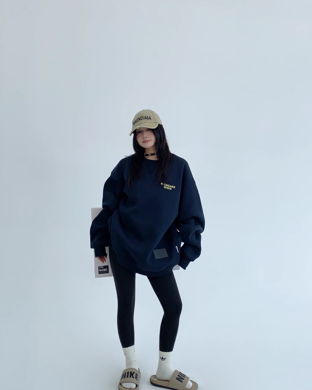 Oversize Embroidered Crewneck Sweatshirt YLS0358