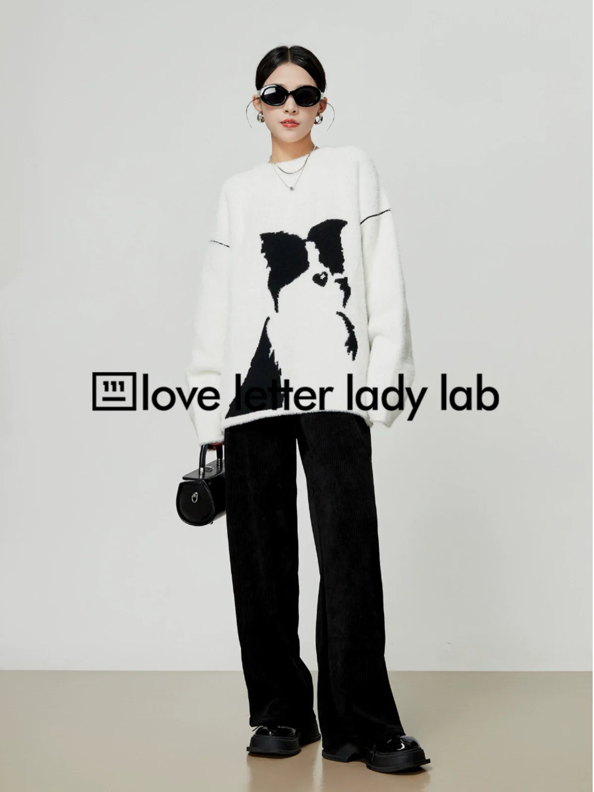 Dog Print Mohair Knit LLA0338