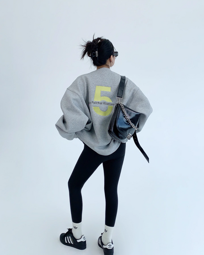 Oversize Embroidered Crewneck Sweatshirt YLS0358