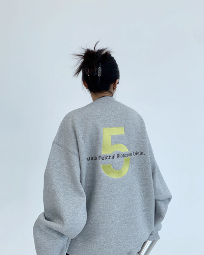 Oversize Embroidered Crewneck Sweatshirt YLS0358