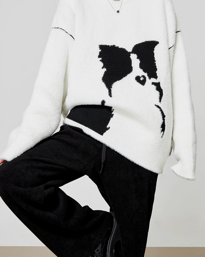 Dog Print Mohair Knit LLA0338