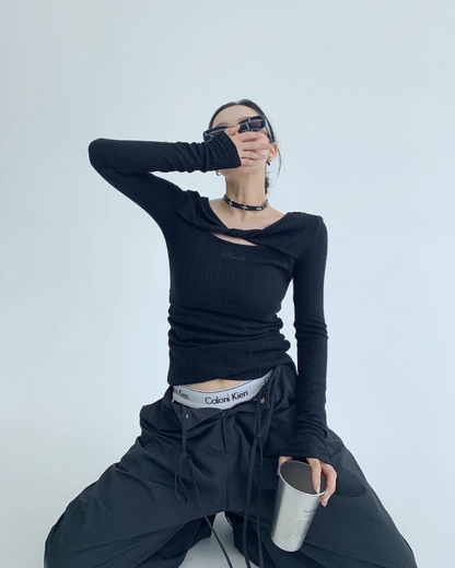 Cut Out Drost Tops YLS0538